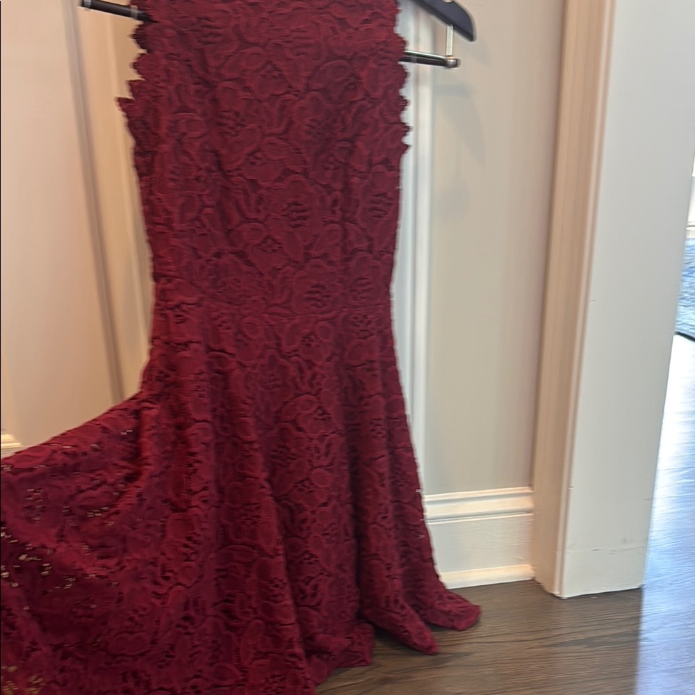 Elegant Burgundy Lace Dress